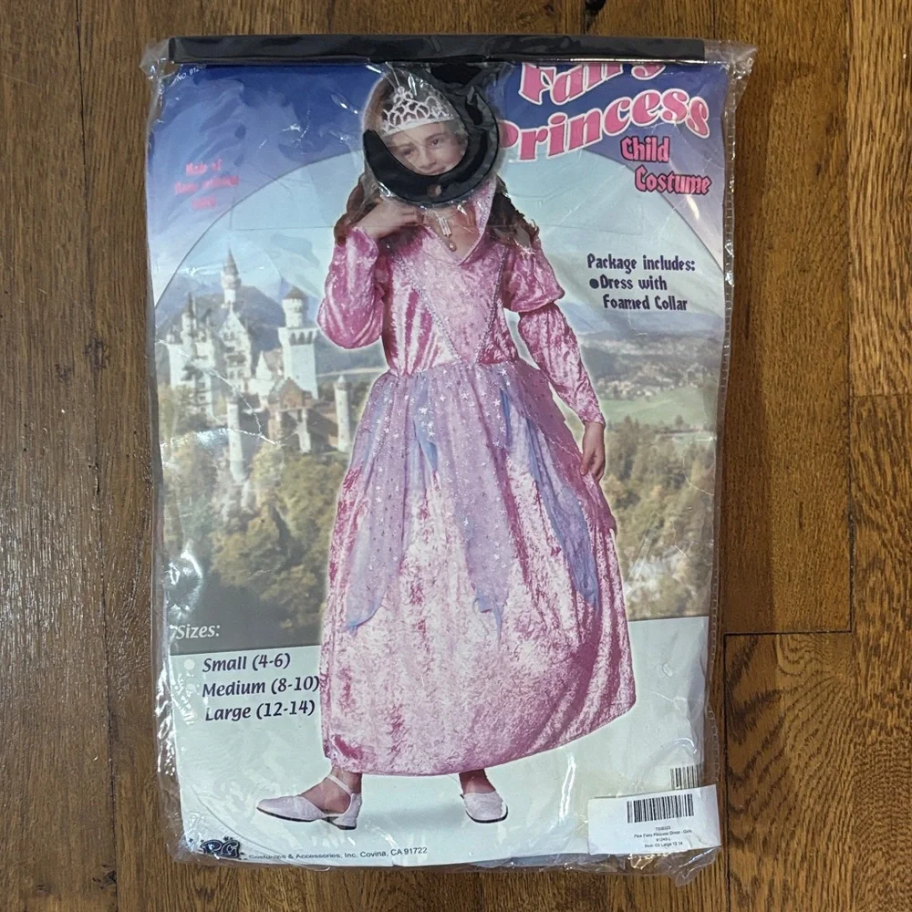 Pink Fairy Princess Dress Costume, Girls Size Large (12-14), Great Condition!